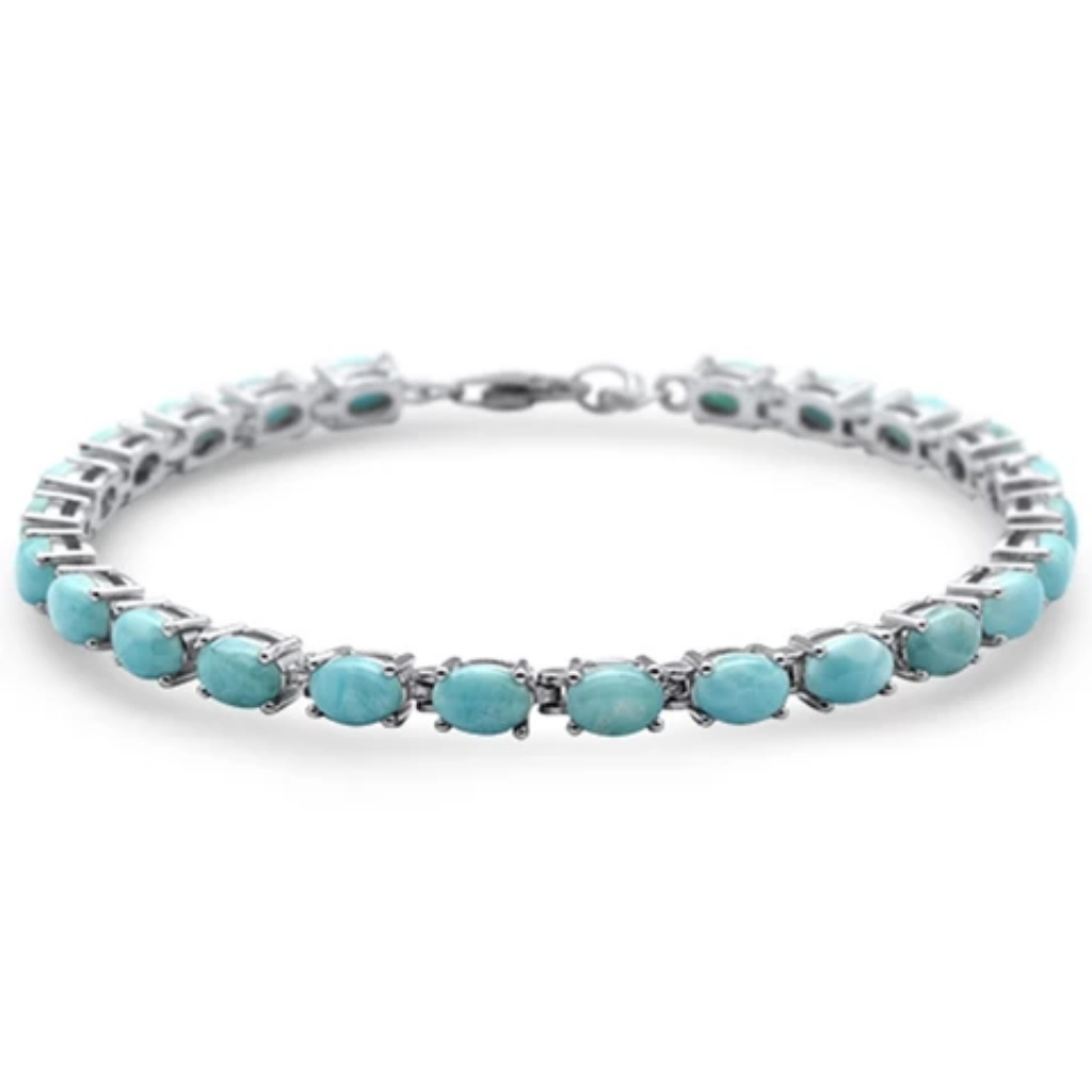 Natural Larimar925 Sterling Silver Bracelet 149$